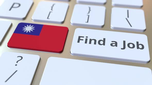 FIND A JOB Text and Flag of Taiwan on the Buttons