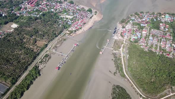 Aerial view Kuala Muda which is boundary