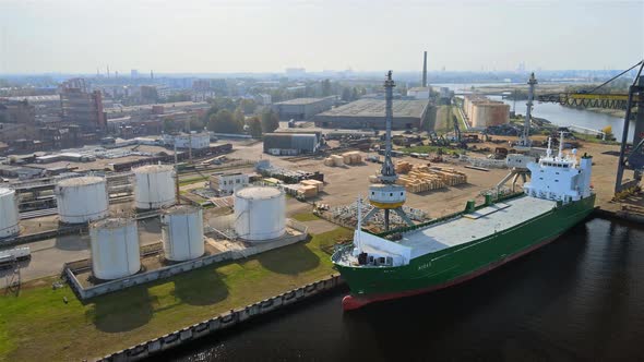 Cargo ship in port