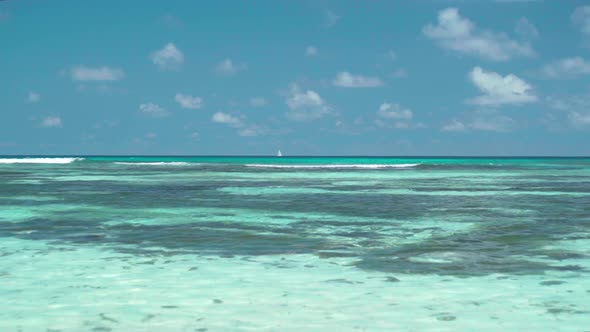 Amazing Seascape with Clear Blue Water and Sky