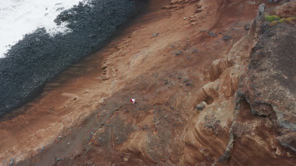 Tourist Explores Prime Landmark of the Faial Natural Park