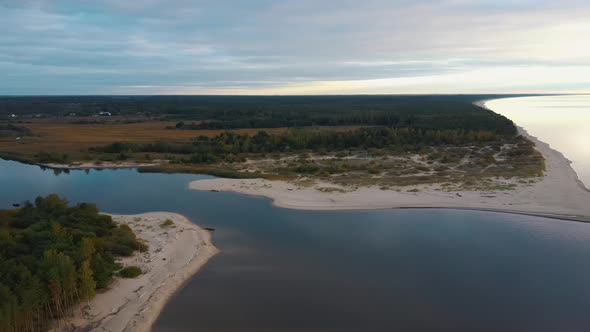 The Gauja River Flows Into the Baltic Sea Gulf of Riga. 