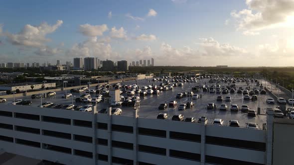 aerial footage of a parking lot in fort lauderdale florida