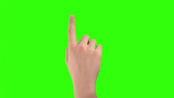17 Manage Touchscreen Gestures Pack Made By Men Hands Finger on Green Screen Background