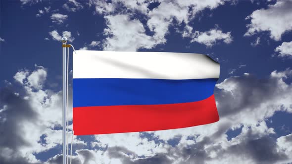 Russia Flag Waving 4k