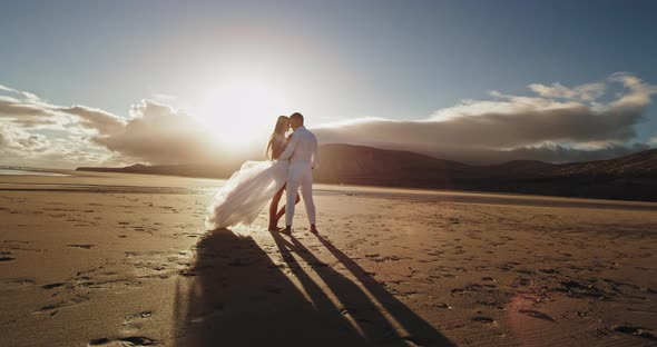 Charismatic Man and Woman Romantic Hugging Each