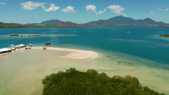 Tropical Island with Sandy Beach. Palawan, Philippines