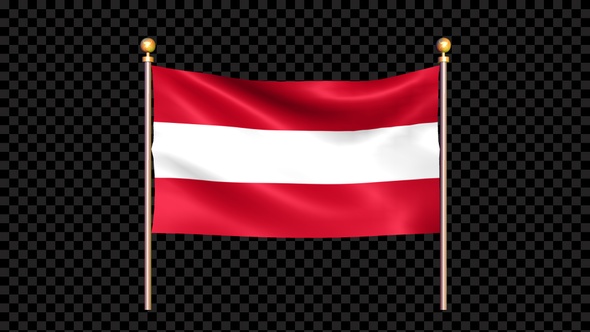 Flag Of Austria Waving In Double Pole Looped alt