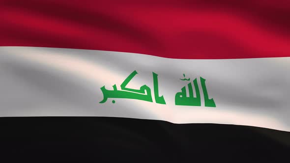 Iraq Windy Flag Background 4K