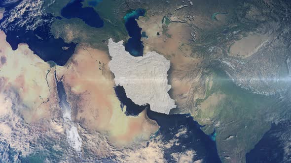 Realistic Earth Zoom Highlight Country Iran