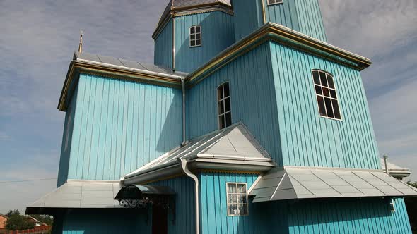 Ancient Wooden Orthodox Church of Transfiguration in Village Ukraine