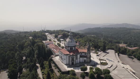 Air view of the terrace and esplanade of Sanctuary of Our Lady of Sameiro