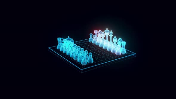 Chess Board Hologram Rotating 4k alt
