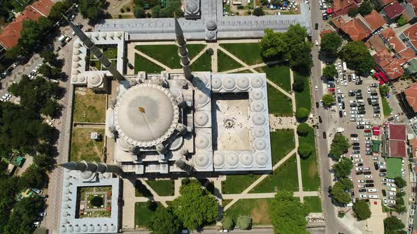 Aerial View Of Mosque In Historic