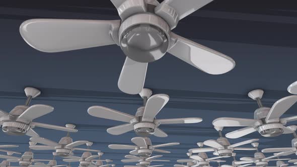 A Lot Of Ceiling Fans In A Row 4k