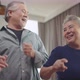 asian senior happiness couple home isolation concept,asian old retired adult couple dancing together - VideoHive Item for Sale