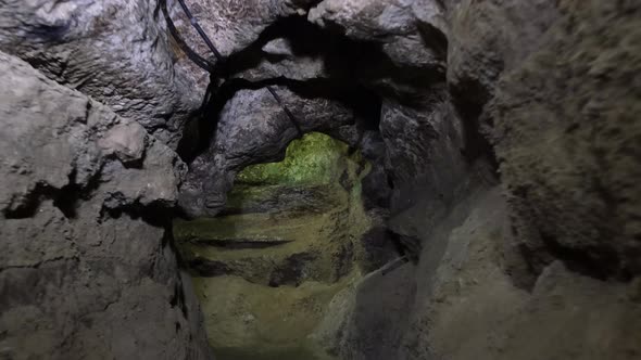 Cave, dungeon. Speleology, cave, dungeon, dark tunnel, underground excavations