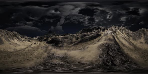 VR 360 Huge Dark Clouds Over Scottish Highlands alt