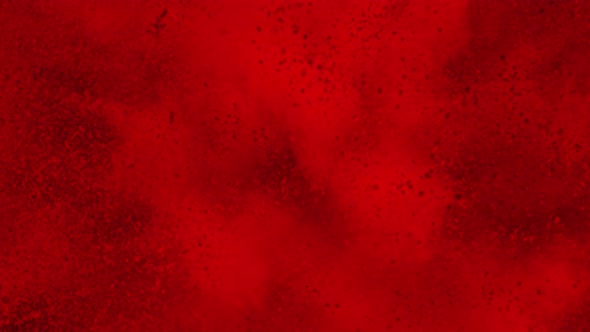 Super Slow Motion Shot of Red Powder Explosion Isolated on Black Background at 1000Fps