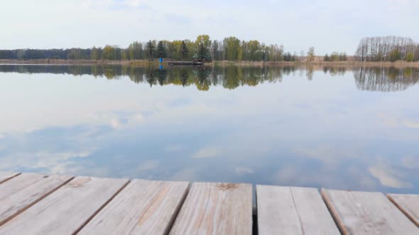 Beautiful Lake with a Wooden Pier