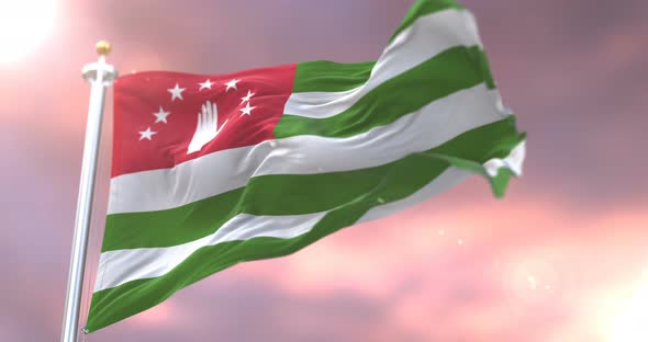 Abkhazia Flag at Sunset