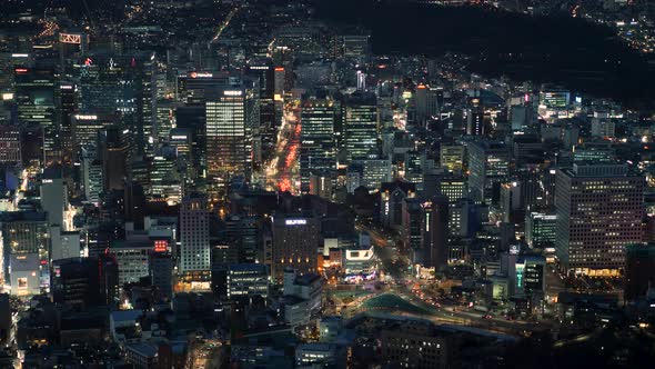 Illuminated Seoul at Night