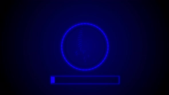 Blue Color Digital Fingerprint Animation