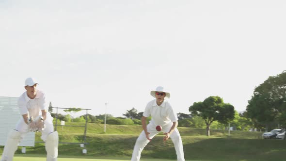 Cricket player not having time to catch the ball