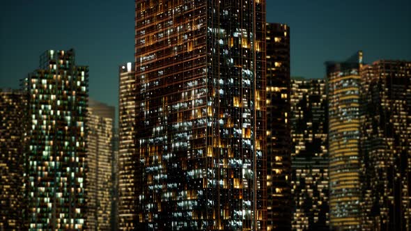Skyscrapper in the Business Quarter in the Night