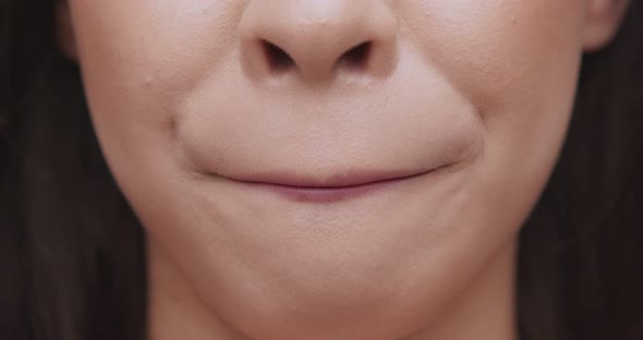 Close Up Shot of Young Woman Lips