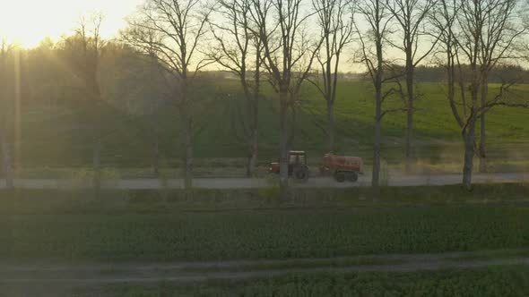 Tractor on Road